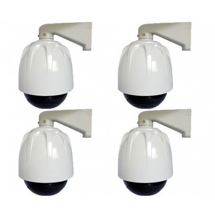 Lot de 4 caméras factice Dome blanc