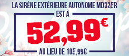 DÉSTOCKAGE DE PRINTEMPS : La sirène extérieure autonome MD325R est à 52,99€ au lieu de 105,99€, soit 50% de remise - valable jusqu'à épuisement des stocks