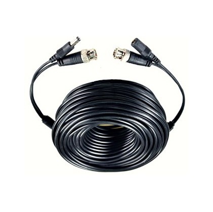 Câble de 15m pour caméra de vidéo-surveillance fiche bnc coaxial + alimentation