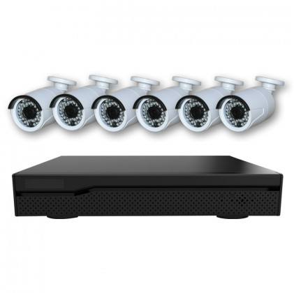 Système vidéosurveillance NVR 6 canaux + 6 caméras 1080P / CPL