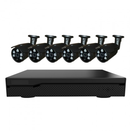 Système vidéosurveillance NVR 6 canaux + 6 caméras flash 1MP / CPL