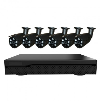 Système vidéosurveillance NVR 6 canaux + 6 caméras flash 1MP / Switch