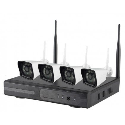 Système vidéosurveillance NVR Sans Fils 4 canaux + 4 caméras WIFI