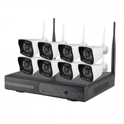 Système vidéosurveillance NVR 8 canaux + 8 caméras WIFI 2MP