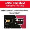 Carte SIM M2M 40min ou 100 SMS