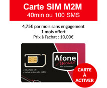 Carte SIM M2M 40min ou 100 SMS