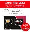 Carte SIM M2M 40min ou 100 SMS