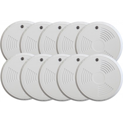 Pack de 10 détecteurs de fumée tike sans fil norme EN14604