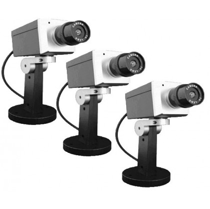 Lot de 3 caméras factice Grise pivotante