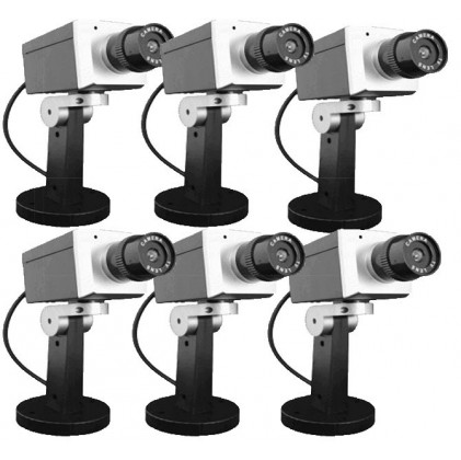 Lot de 6 caméras factice Grise pivotante