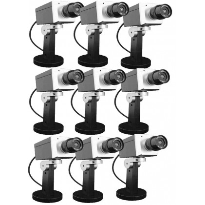 Lot de 9 caméras factice Grise pivotante