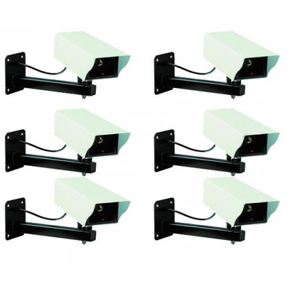 Lot de 6 caméras factice exterieur en métal