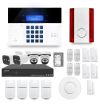 Ensemble NVR POE enregistreur 4 canaux + Alarme sans fil DNBi 4 à 5 pièces sirène extérieure et détecteur fumée + Dd 500GB