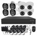 Système vidéosurveillance XVR 8 canaux + 4 dômes + 4 caméras + câbles offerts - Sans disque dur