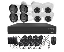 Système vidéosurveillance XVR 8 canaux + 4 dômes + 4 caméras + câbles offerts