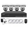 Système vidéosurveillance NVR POE 4 canaux + 4 dômes intelligents + câbles offerts - Avec DD 500GB