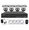 Système vidéosurveillance NVR POE 4 canaux + 4 dômes intelligents + câbles offerts