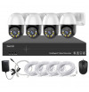 Système vidéosurveillance NVR POE 4 canaux + 4 caméras motorisées intelligentes + câbles offerts - Sans disque dur