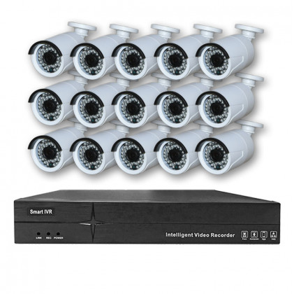 Système vidéosurveillance NVR 15 caméras 1MP - 16 switchs