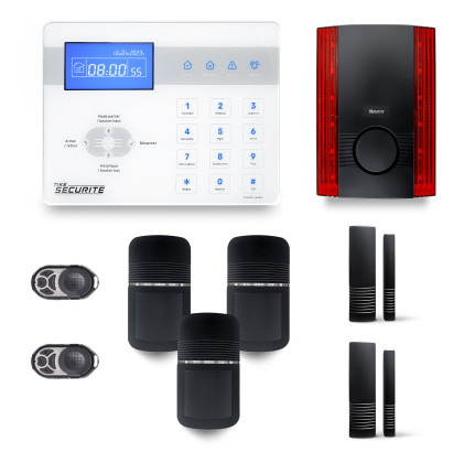 Alarme maison sans fil RTC/IP et option GSM-4G ICE-Bi15 noire
