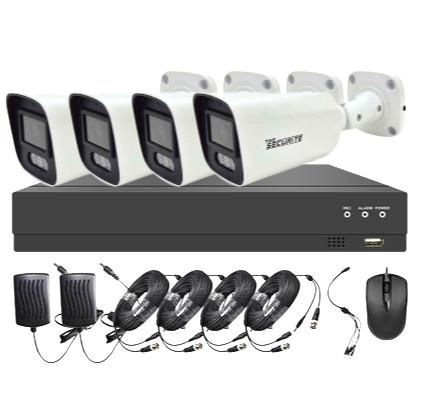 Système vidéosurveillance XVR 4 canaux + 4 fusées 8MP + câbles offerts - avec DD 8TO