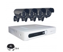 Système vidéosurveillance 4 canaux + 4 caméras + câbles