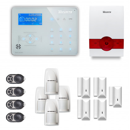 Alarme maison sans fil RTC/IP et option GSM ICE-B avec sirène autonome avec Flash 