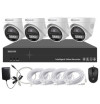 Système vidéosurveillance NVR POE 4 canaux + 4 dômes IA 8MP + câbles offerts sans disque dur