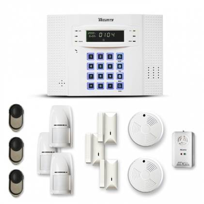 Alarme maison sans fil DNB 3 à 4 pièces mouvement + intrusion + détecteur de fumée + gaz