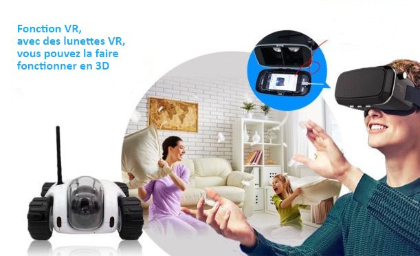 Caméra de surveillance IP WIFI Voiture sans fil & pilotable à distance