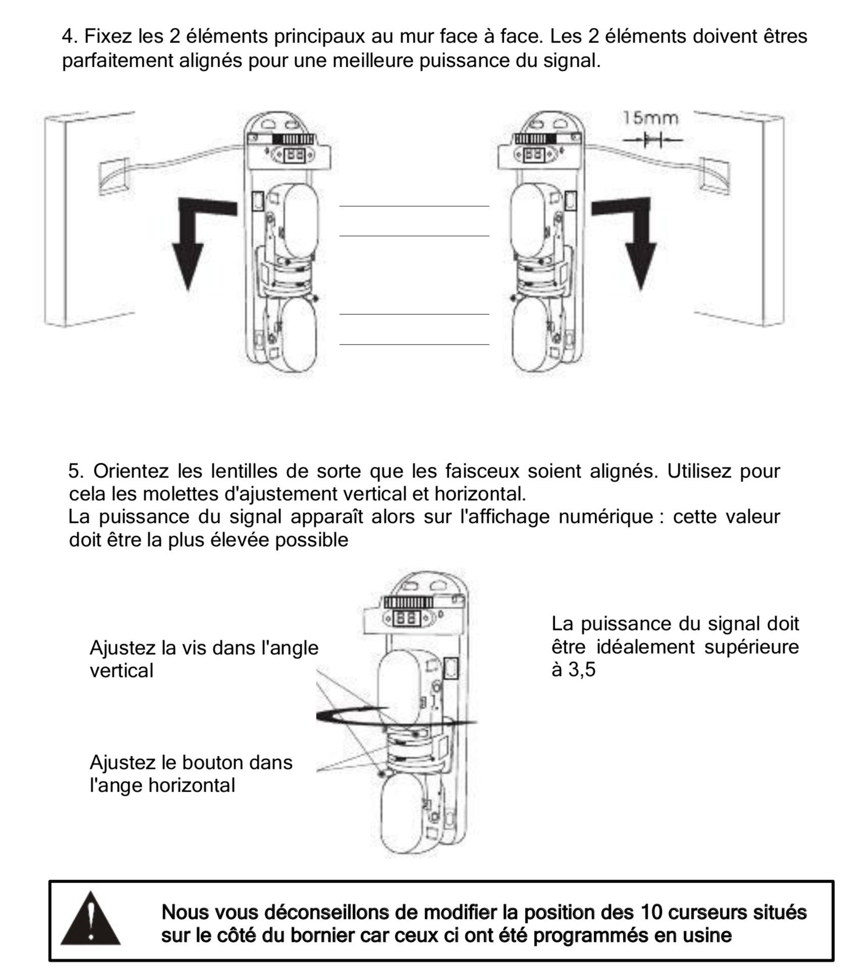 Fixation barrière infrarouge mur