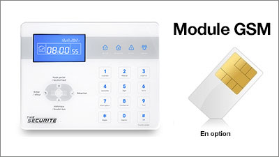 Kit Alarme Maison Sans Fil GSM-PSTN Écran LCD 2IR +2 Dét.Porte +4  Télécommande