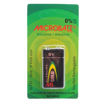 1 Pile alcaline 6F22, 6LF22 9V