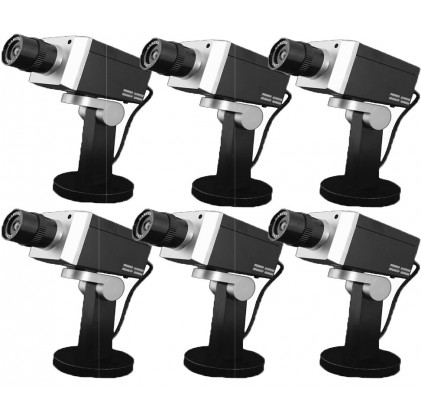 Pack de 6 caméras factice rotative noir