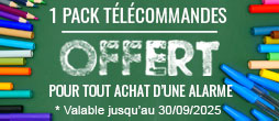 TIKE DAYS : 1 pack télécommandes offert pour tout achat d'une alarme. Offre valable jusqu'au 30 septembre 2025