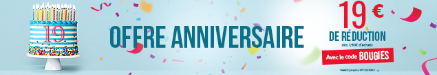 ANNIVERSAIRE TIKE SÉCURITÉ : 19€ de remise dès 150€ d’achat avec le code BOUGIES ! Non cumulable – Valable jusqu’au 09/10/2025.