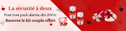 OFFRE SPÉCIALE : Pour tout achat d’une alarme dès 200€, un kit couple offert (lot de 2 télécommandes design blanches). Offre valable jusqu’au 15/02/2026 inclus.