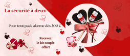 OFFRE SPÉCIALE : Pour tout achat d’une alarme dès 200€, un kit couple offert (lot de 2 télécommandes design blanches). Offre valable jusqu’au 15/02/2026 inclus.