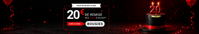 ANNIVERSAIRE TIKE SÉCURITÉ : 20€ de remise dès 300€ d’achat avec le code BOUGIES ! Non cumulable – Valable jusqu’au 11/10/2026.