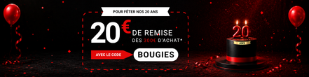 ANNIVERSAIRE TIKE SÉCURITÉ : 20€ de remise dès 300€ d’achat avec le code BOUGIES ! Non cumulable – Valable jusqu’au 11/10/2026.